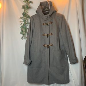 J CREW Grey wool Duffle coat . NWOT size 16